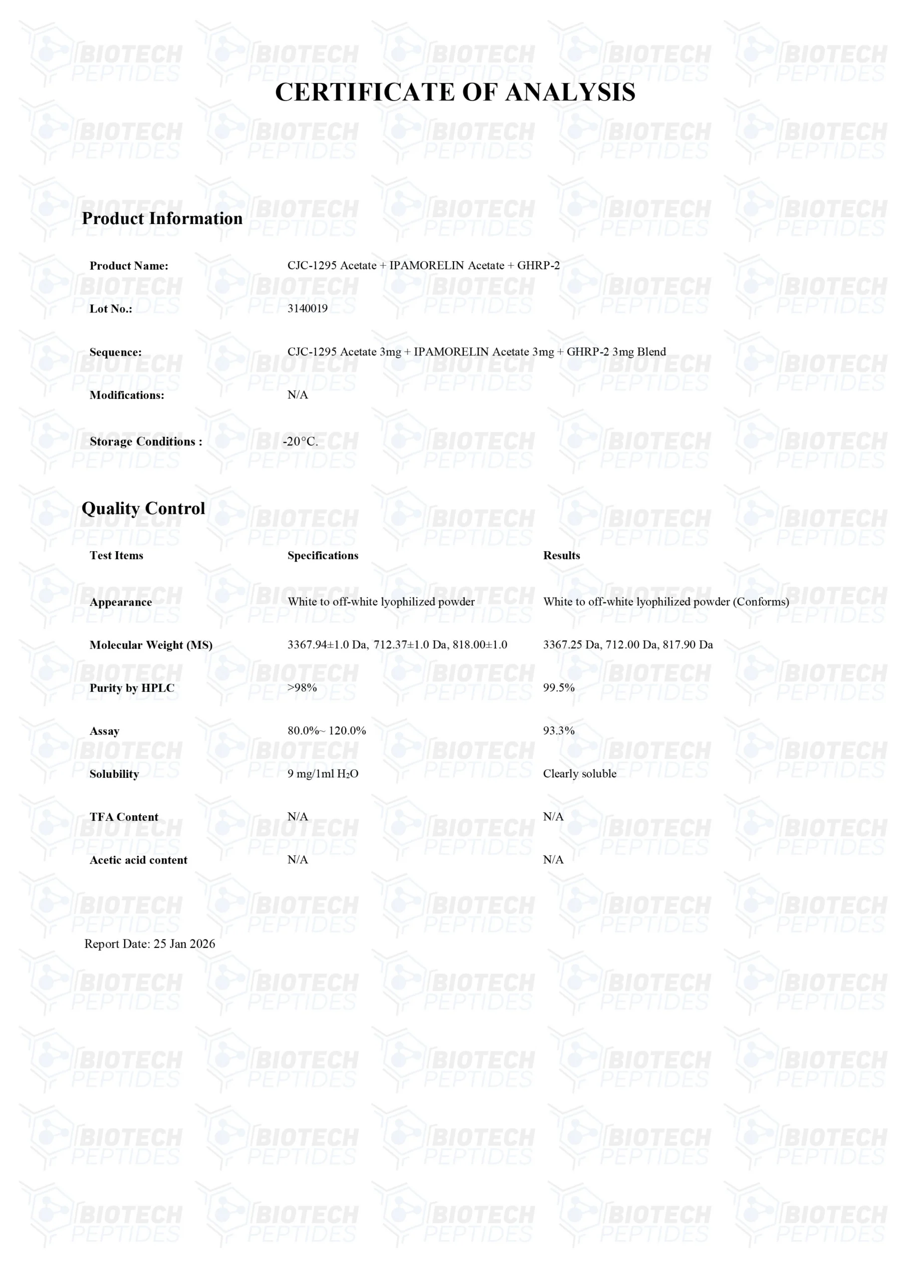 CJC-1295 (Mod GRF 1-29) & Ipamorelin & GHRP-2 mengsel