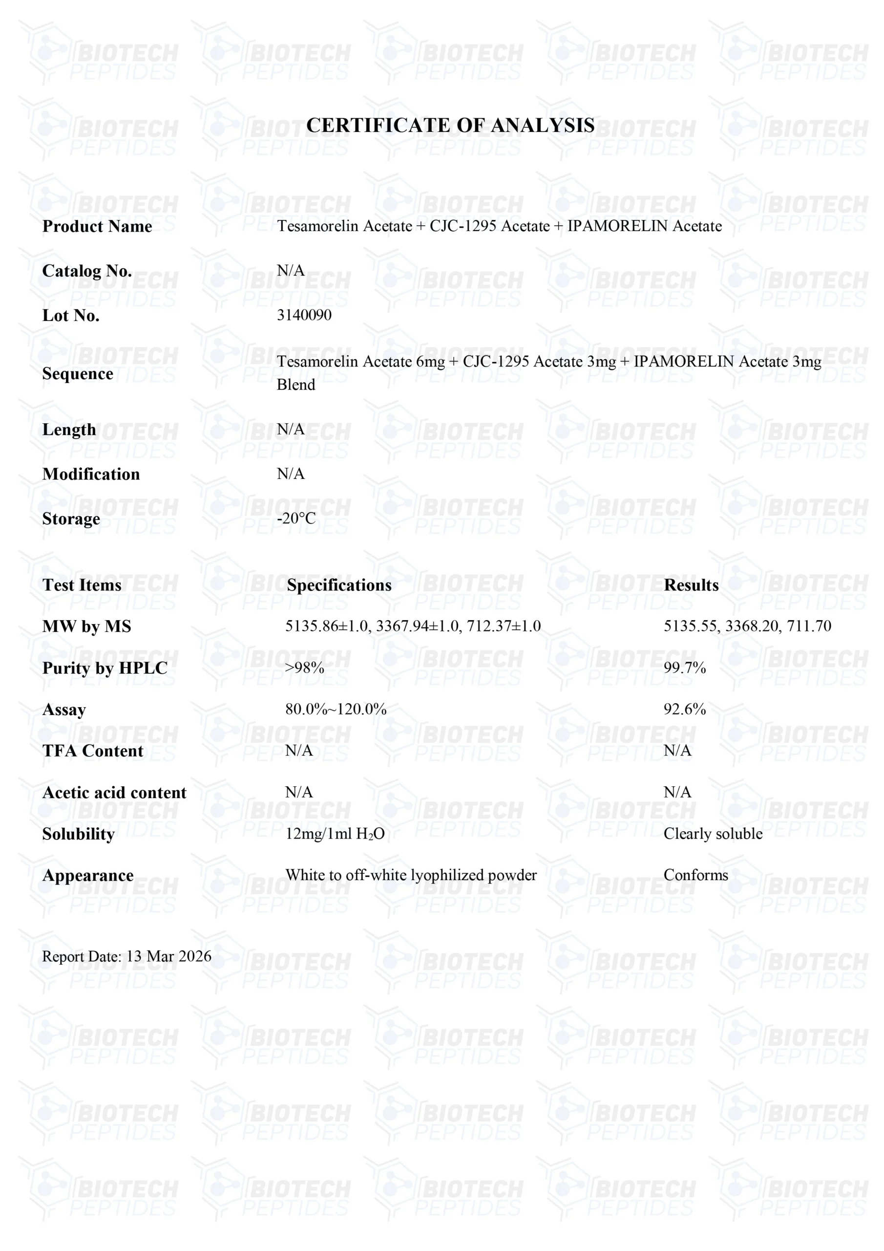 Tesamorelin & CJC-1295 (Mod GRF 1-29) & Ipamorelin Blend (12mg) - Image 2